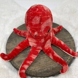 Red Octopus Plush Toy By Aurora 8" Soft Cuddly Stuffed Animal Ocean Animals